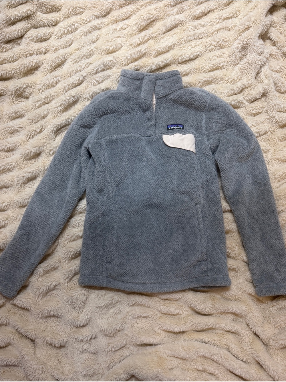 Patagonia Re-Tool Half Snap Gray Fleece Pullover with Chest Pocket, Women’s XS
